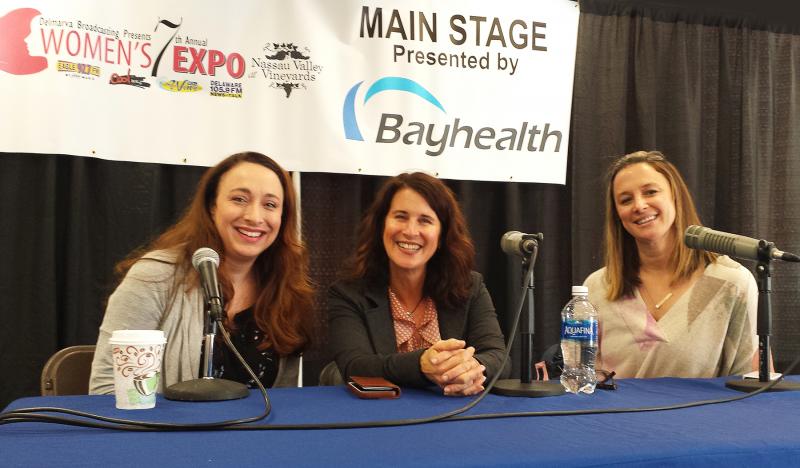 Last Saturday's panel discussion at Nassau Valley Vineyards featured (l-r) Meg Gardner, Lisa DiFebo Osias and Meghan Lee, all three of whom operate high-profile Cape Region restaurants. BOB YESBEK PHOTO